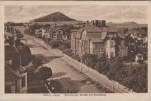 BOHEMIA Leipa - Rumburger Straße mit Spitzberg, mailed 1930 Vintage Postcard