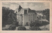 CZECHOSLOVAKIA Franzensbad - Stadttheater, mailed 1937 Vintage Postcard