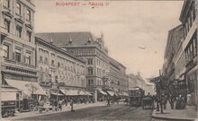 HUNGARY Budapest - Rakoczy ut, mailed 1910 Vintage Postcard