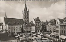 GERMANY Treves - la Place du marche, mailed 1959 Vintage Postcard