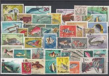 Fish 40 Different Stamps Lot