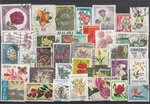 Flowers, Fruits, Plants 35 Different Stamps Lot