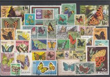 Butterflies 35 Different Stamps Lot