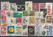 Flowers, Fruits, Plants 35 Different Stamps Lot