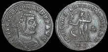 Licinius I. AD 308-324. Æ Follis 23mm, 3.49 g. Siscia