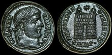 Constantine I. AD 307/310-337. Æ Follis 18mm, 3.44 g. Cyzicus