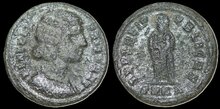 Fausta. Augusta, AD 324-326. Æ Follis 19mm, 3.20 g. Heraclea