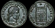 Constantine II. As Caesar, AD 316-337. Æ Follis 18mm, 2.64 g. Siscia