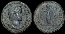 Galeria Valeria. Augusta, AD 293-311. Æ Follis 25mm, 6.36 g. Antioch