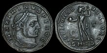 Maximinus II. AD 310-313. Æ Follis 23mm, 5.07 g. Thessalonica