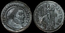 Licinius I. AD 308-324. Æ Follis 24mm, 4.16 g. Cyzicus