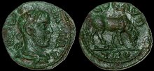 Troas, Alexandria Troas. Valerian I. AD 253-260. Æ 20mm, 3.40 g. Horse