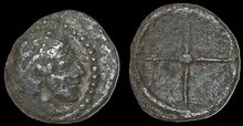 Sicily, Syracuse. Hieron I. 478-466 BC. AR Litra ,10mm, 0.61 g. Arethusa