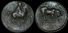 Thessaly, Krannon. Circa 350-300 BC. Æ Chalkous 14mm, 2.07 g. Thessalian warrior