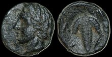 Lokris, Lokris Opuntii. Circa 338-316 BC. Æ 11mm 1.66 g. Apollo