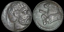 Caria, Uncertain. Circa 380-340 BC. AR Diobol 10mm, 1.20 g. Bull