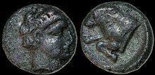 Caria, Uncertain. Circa 380-340 BC. AR Diobol 10mm, 1.29 g. Bull