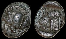 Mysia, Kyzikos. Circa 450-400 BC. AR Obol 11mm, 0.73 g. Boar