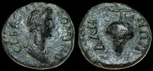 Lydia, Sala. Domitia. Augusta, AD 82-96. Æ 15mm, 1.76 g. Grape Bunch