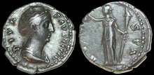 Diva Faustina Senior. Died AD 140/1. AR Denarius 18mm, 3.06 g. Rome