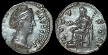 Diva Faustina Senior. Died AD 140/1. AR Denarius 18mm, 2.89 g. Rome