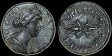 Macedon, Koinon of Macedon. Faustina Junior. Augusta, AD 147-175. Æ 24mm, 11.45 g. Thunderbolt