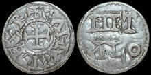 France, Provincial. Poitou. Circa 11th century. AR Denar 22mm, 1.11 g. Melle