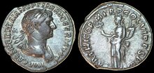 Trajan. AD 98-117. AR Denarius 19mm, 3.14 g. Rome Felicitas