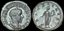 Gordian III. AD 238-244. AR Denarius 19mm, 3.24 g. Rome Salus