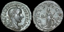 Gordian III. AD 238-244. AR Denarius 20mm, 3.08 g. Rome Venus