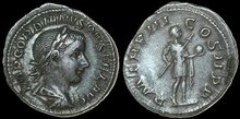 Gordian III. AD 238-244. AR Denarius 19mm, 2.95 g. Rome Emperor