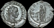 Trebonianus Gallus. AD 251-253. AR Antoninianus 21mm, 3.92 g. Mediolanum Libertas