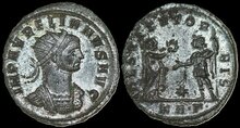 Aurelian. AD 270-275. Antoninianus 22mm, 3.43 g. Serdica Emperor