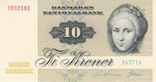 DENMARK P.48g - 10 Kroner 1977 UNC