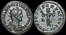 Diocletian. AD 284-305. Antoninianus 21mm, 3.18 g. Lugdunum Jupiter