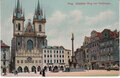 CZECH-REPUBLIC-Prag-Altstad.-Ring-mit-Teinkirche-mailed-1908-Vintage-Postcard