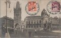 CZECHOSLOVAKIA-Praha-Prasna-brana-a-Representacni-dum-mailed-1929-Vintage-Postcard