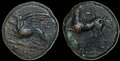 Sicily-Syracuse. Dionysios-II. 367-357-BC.-Æ-21mm-8.45.-Griffin