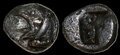 Ionia-Phokaia. Circa-521-478-BC.-AR-Hemiobol-7mm-0.34-g.-Griffin