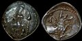 Lycaonia-Laranda. Circa-324-3-BC.-AR-Obol-10mm-0.44-g.-Wolf