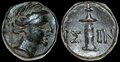 Pisidia-Isinda. Circa-1st-century-BC.-Æ-14mm-3.95-g.-Artemis